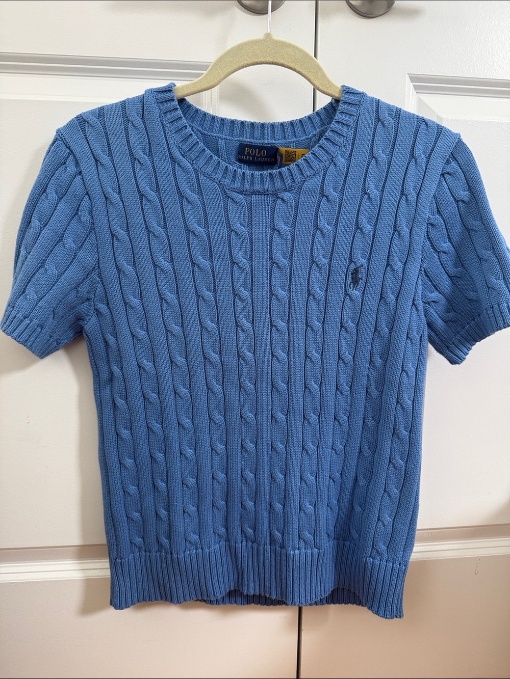 Polo by Ralph Lauren Light Blue Cable-Knit Crewneck Sweater